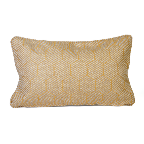 Front view of rectangle yellow cushion cover
