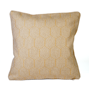 Back view of square yellow cushion cover
