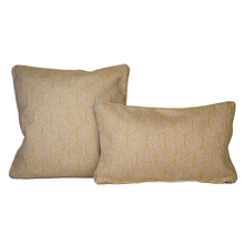 Set of square and rectangle yellow cushion covers