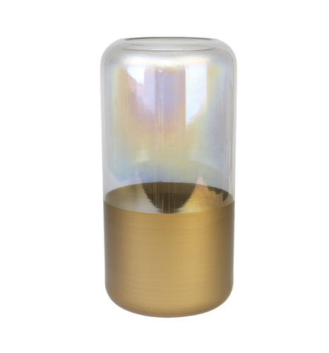 Astoria Vase, Clear Glass & Gold