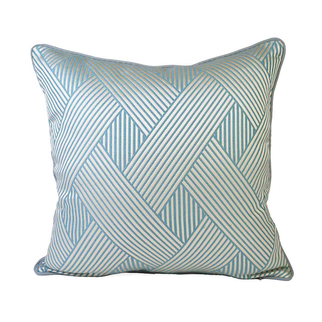 Bristol Cushion Cover, Blue & Cream, 45x45 cm