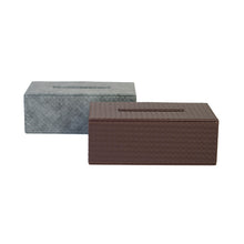 Brown Catania tissue box with matching grey Catania tissue box