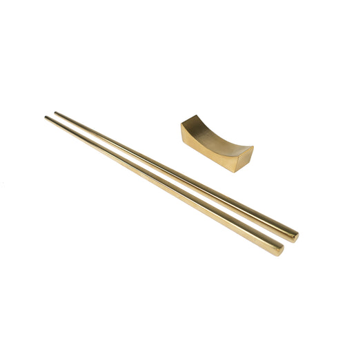Gold Chopsticks & Rests, Set of Six