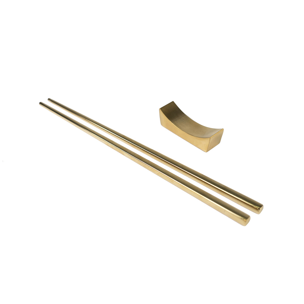Gold Chopsticks & Rests, Set of Six