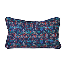 Front view of rectangle blue cushion cover