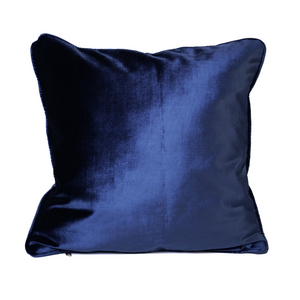Back view of square blue cushion cover