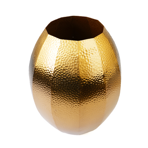 Top view of gold vase