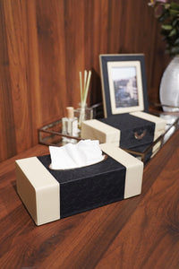 Fraser Tissue Box, Black & Cream