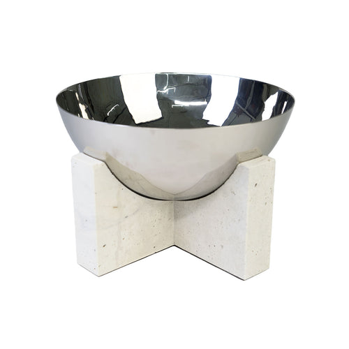 Galata Bowl, White Stone & Silver