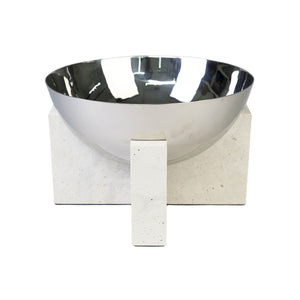 Galata Bowl, White Stone & Silver