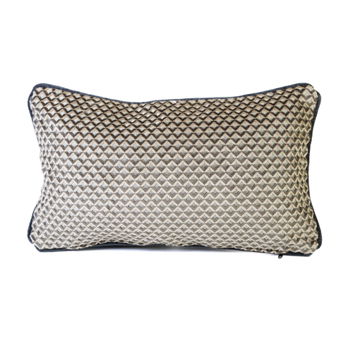 Front view of grey rectangle cushion cover