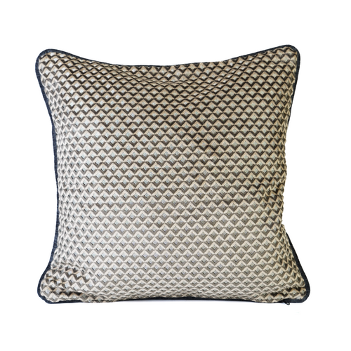 Front view of grey square cushion cover
