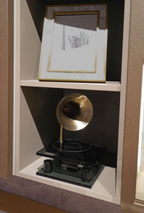 Gramophone Figurine, Black & Gold