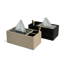 Granada black tissue box with Granada beige tissue box