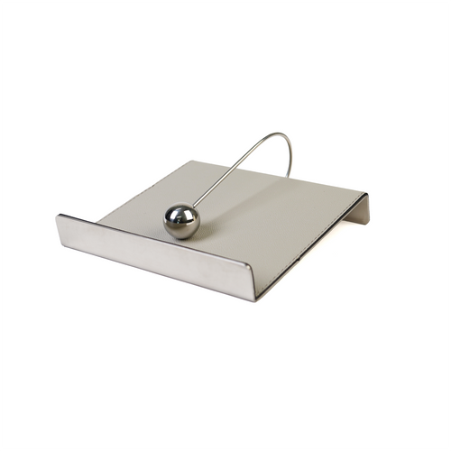 Front view of silver & grey napkin holder