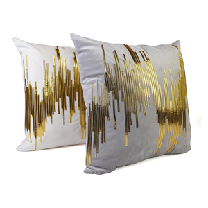 Juniper Cushion Cover, Gold & Grey, 45x45 cm
