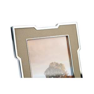 Detailed view of beige photoframe