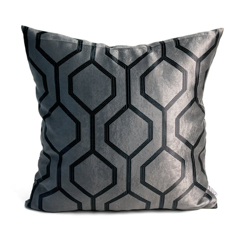 Lucca Cushion Cover, Dark Grey, 45x45 cm
