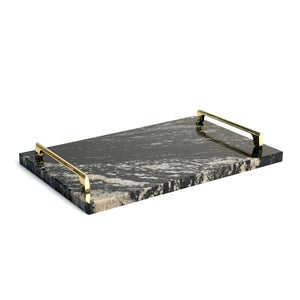 Madrid Tray, Black and Gold