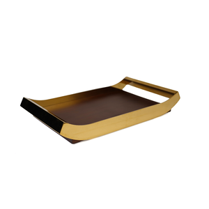 Majestic Tray, Brown & Gold