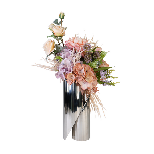 March Blooms in Cayenne Vase, Silver