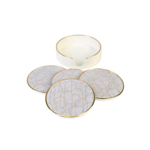 Mirabel Coasters, White & Gold