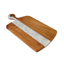 Pearl Serving Board, White & Wood