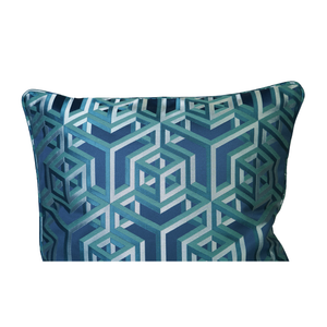 Details of teal square cushion cover