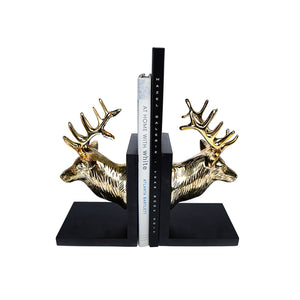 Reindeer Bookends, Black and Gold