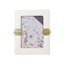 Front view of cream & brass photoframe