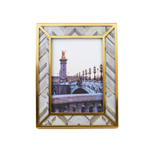 Front view of brown & gold photoframe 