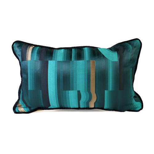 Front view of green rectangle cushion cover
