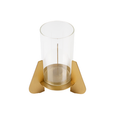 Top view of gold & glass candle holder