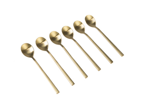 Gold Tea Spoons, Set of Six