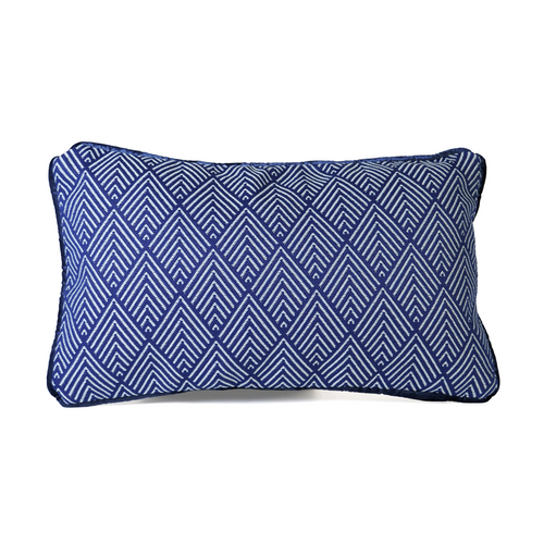 Front view of blue rectangle cushion cover