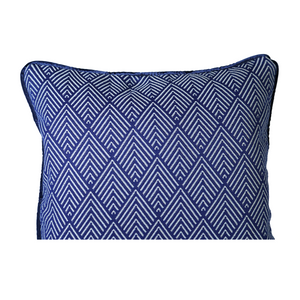 Details of blue square cushion cover