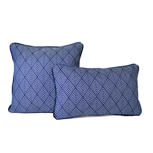 Set of blue rectangle & square cushion covers