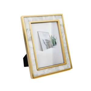 Side view of white & gold photoframe