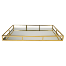 Front view of gold & mirror tray