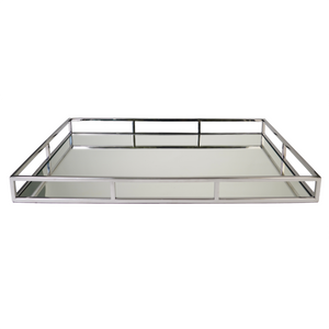 Front view of silver & mirror tray