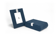 Ashley blue box with matching blue Alden photo frame