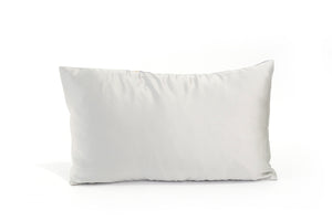 Back of Anzio cushion cover with solid white colour on soft shiny fabric