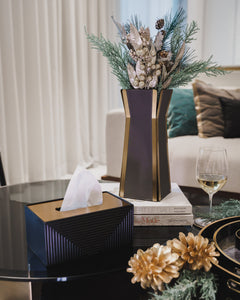 Winslet Vase, Grey & Gold