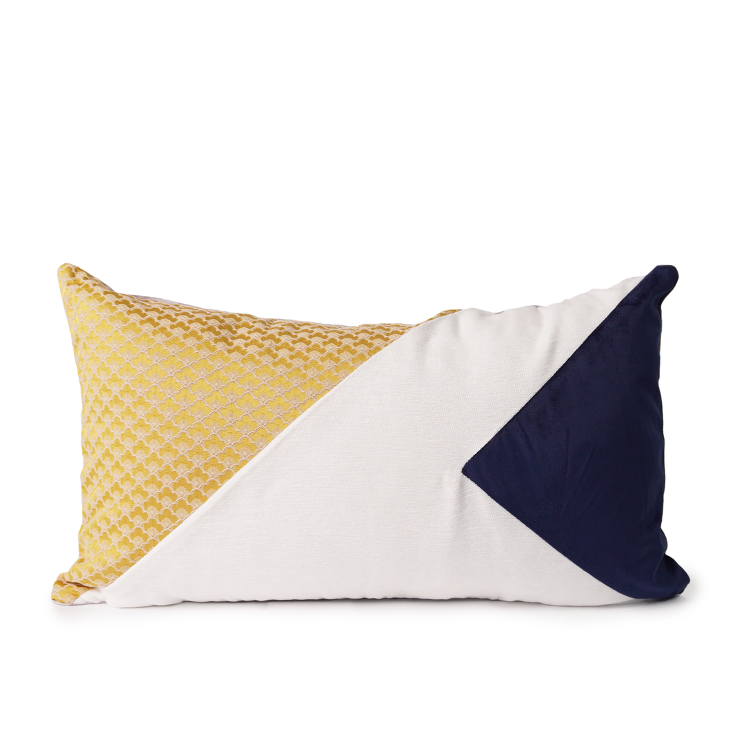 Carmel Cushion Cover, Yellow and Blue, 30 x 50 cm