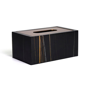 Cayenne Tissue Box, Black Marble