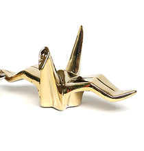 Crane Figurine, Glossy Gold