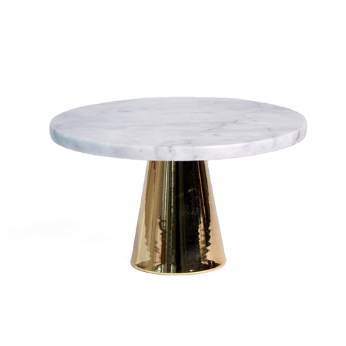 Chester Plate, White Marble & Gold