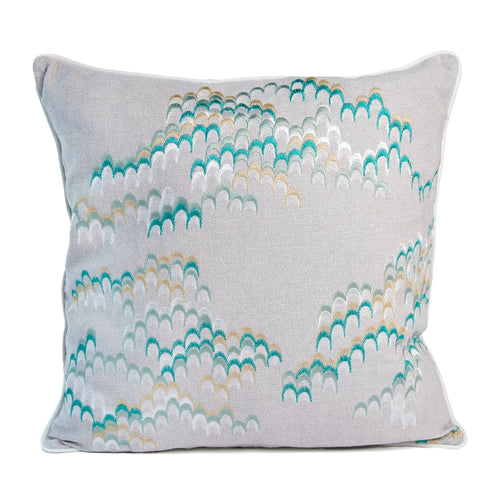 Huangshan Cushion Cover, Grey and Green