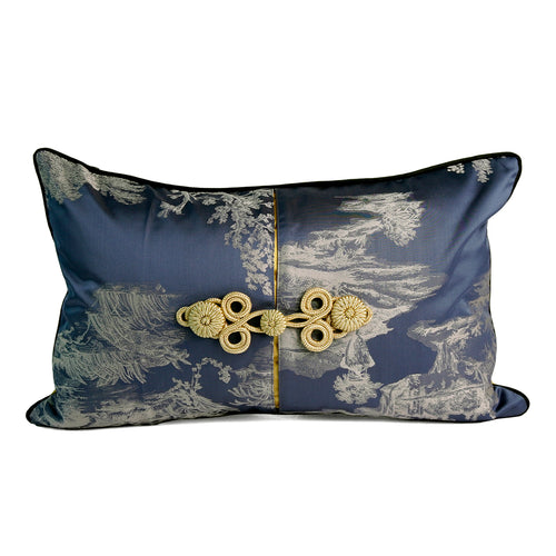 Imperial Cushion Cover, Blue & Gold, 30x50cm