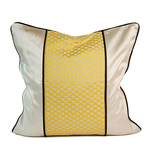 Kenji Cushion Cover, Yellow and Light Gold, 45 x 45 cm